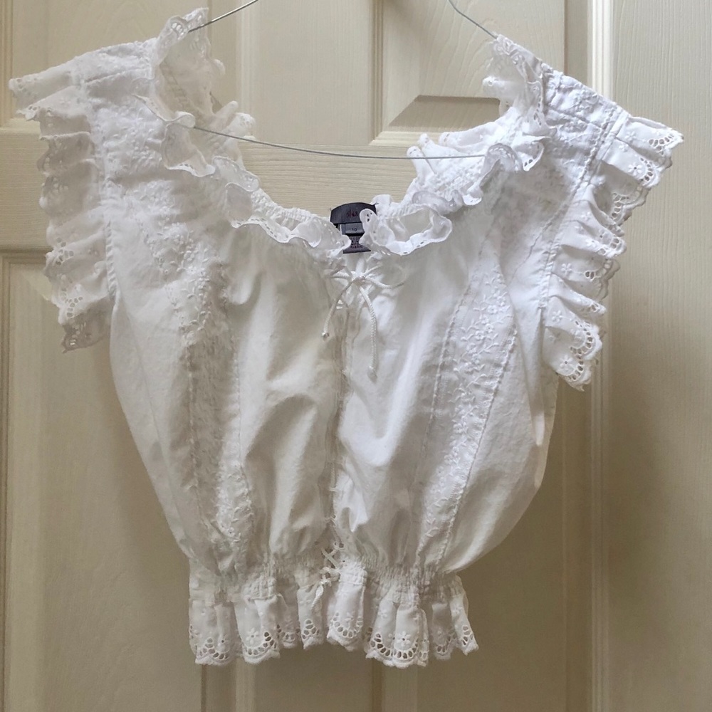 5/48 Brand White Gypsy-type Lace Cotton Blouse 10. No tags.